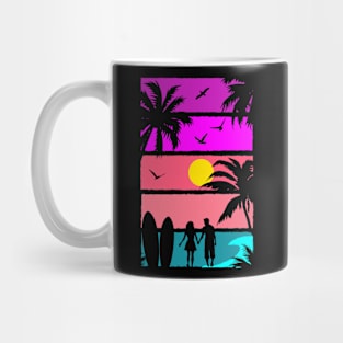 Vaporwave Aesthetic Inspired Beach Silhouette Mug